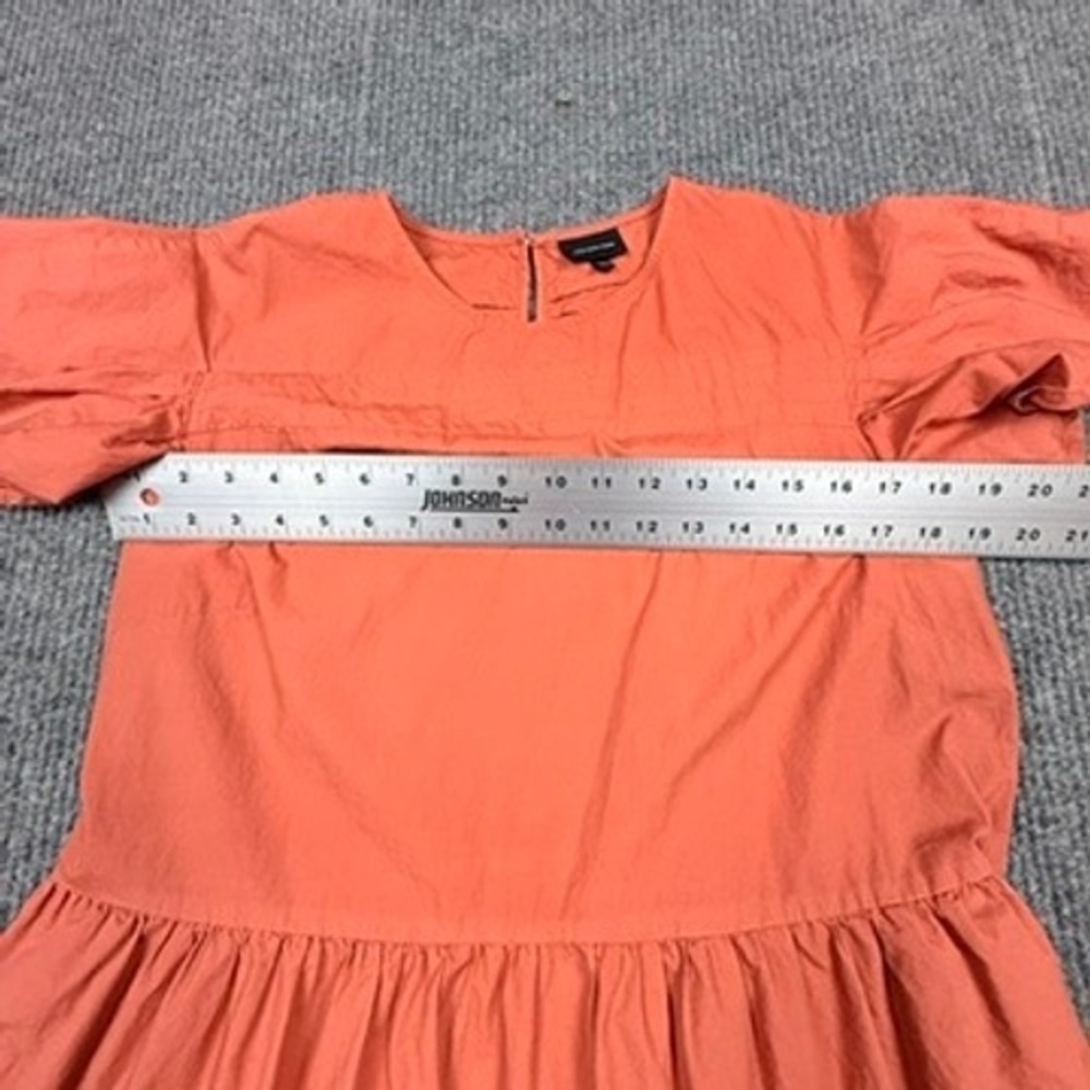 Who What Wear Womens XL Coral Orange Tiered Cotton Flutter Sleeve Midi Dress - Picture 8 of 15